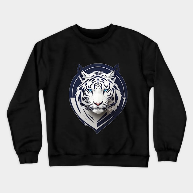 white tiger Crewneck Sweatshirt by Holisudin 